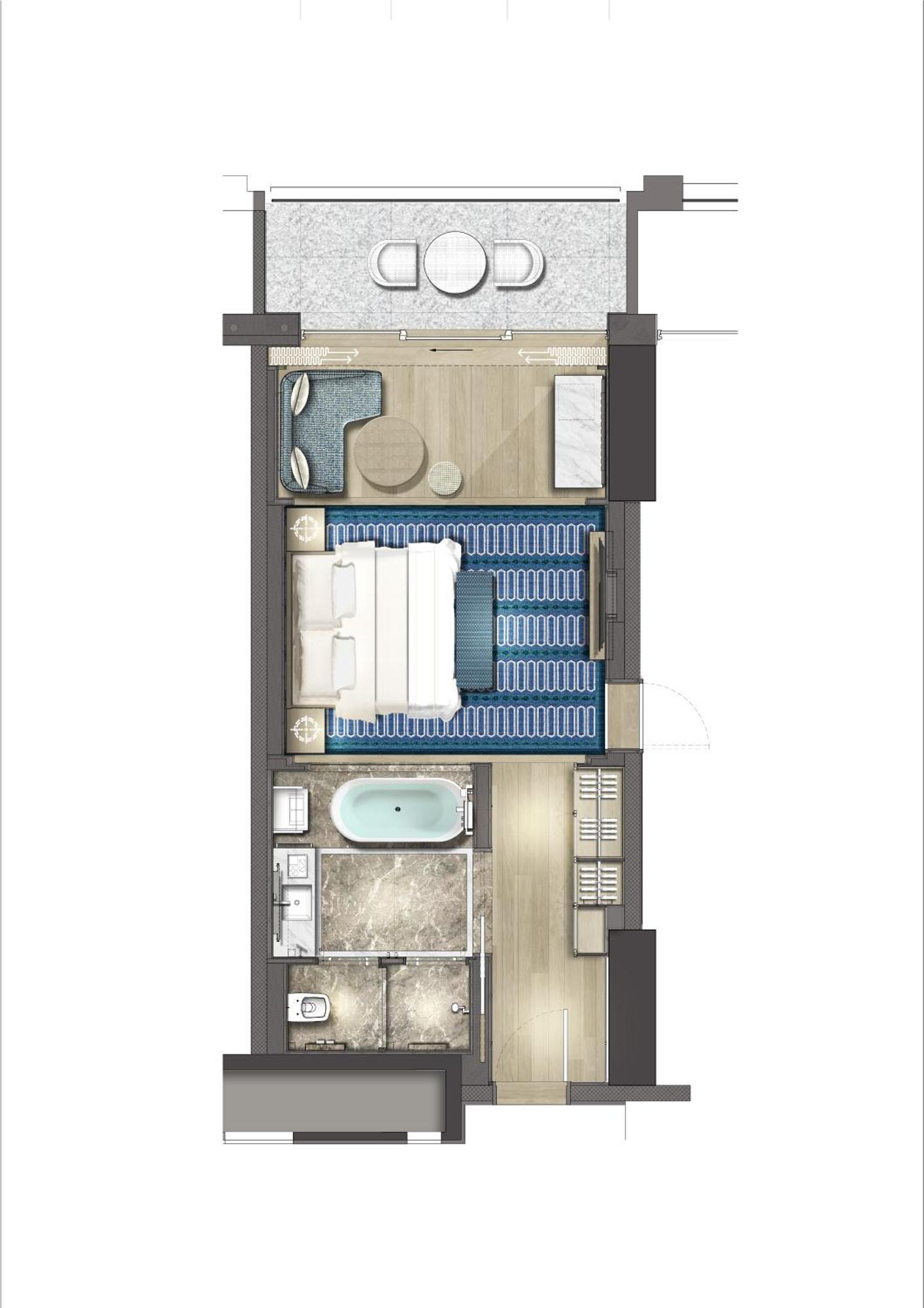 City Of Dreams Mediterranean - Integrated Resort, Casino & Entertainment Лимасол Екстериор снимка Floorplan of a typical room